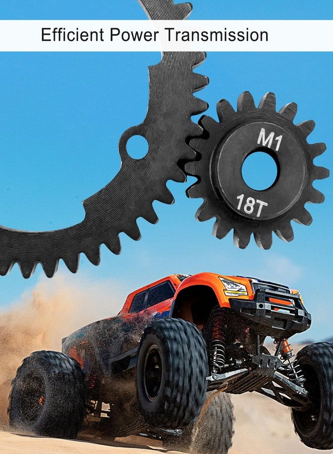 ULZOZN Hardened Steel 46T Spur Gear 1 Mod ＆ 18T Motor Pinion Gear, Fit for Traxxas 1/5 X-Maxx 1/7 XO-1 1/10 Maxx/E-Revo 2.0 VXL Replace #6447 - Image 2